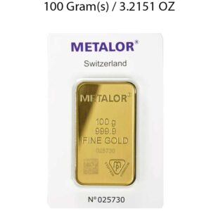 Metalor 100g Gold Bar Minted - Image 1