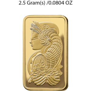 2.5g Gold Bar PAMP Lady Fortuna Minted - Image 2